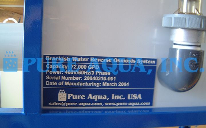 Sistema Industrial de Osmose Reversa 2 X 72,000 GPD - EUA