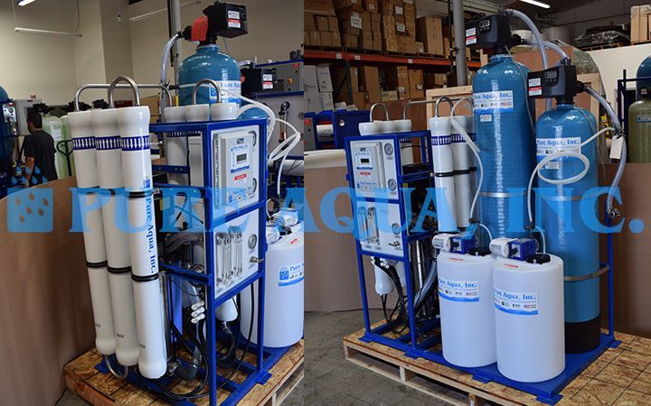 Sistema de Osmose Reversa de Água Salobra Montado em Suporte 9,000 GPD - Egito