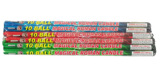 10 Ball Magical Roman Candle 6Pk