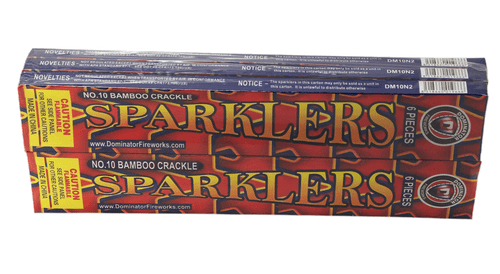 #10 Bamboo Crackle Sparklers - 6 packs of 6