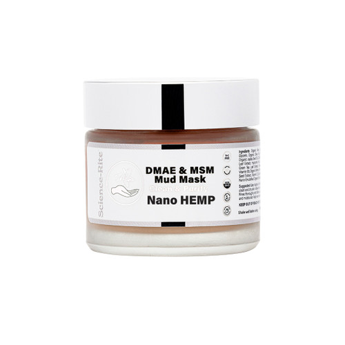 Science-Rite HEMP Organic Nano HEMP Water-Soluble Age-Defying DMAE+MSM Mud Mask - 250mg - 2oz