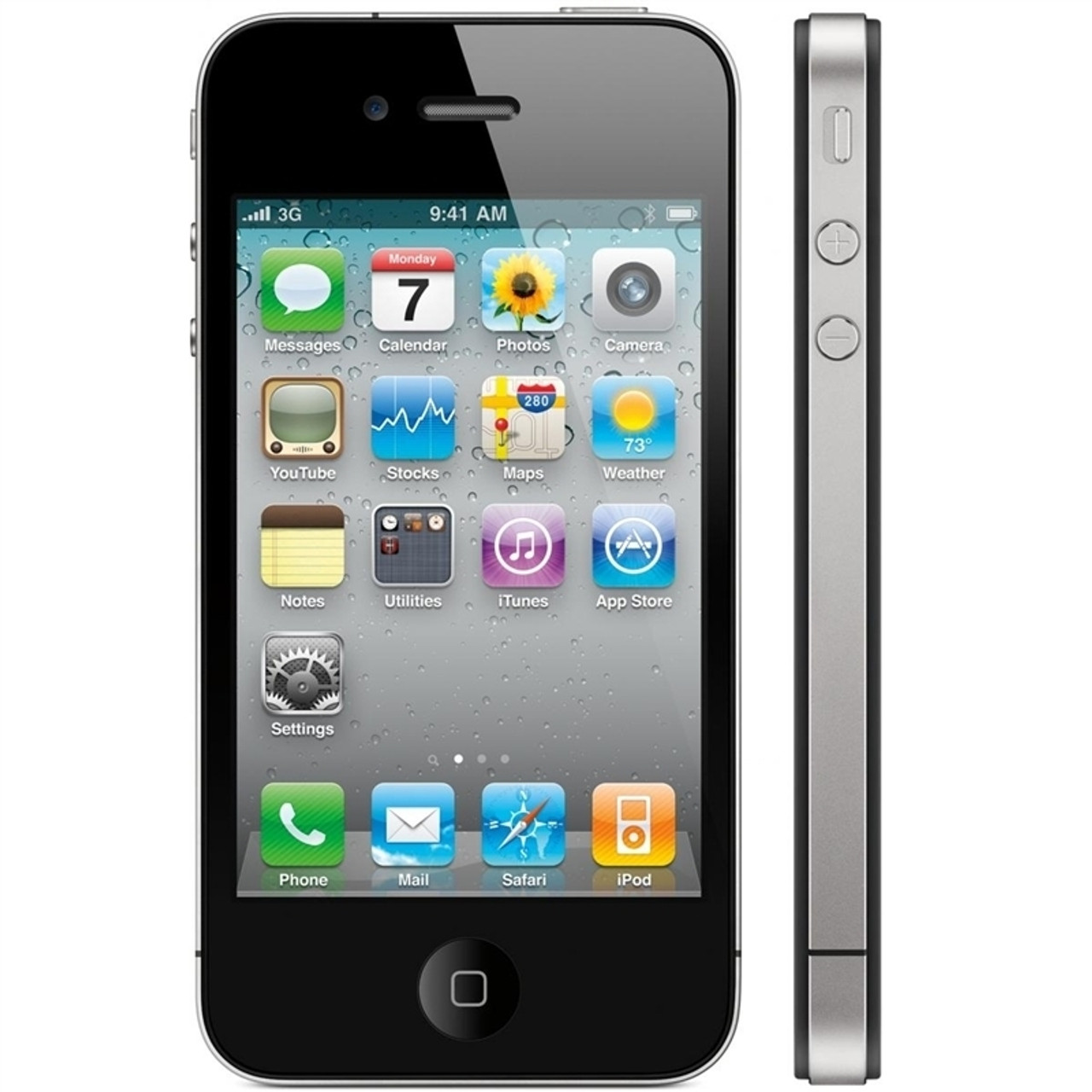 APPLE IPHONE 4 16GB BLACK 3G WI-FI 5-MEGAPIXEL 1Ghz HD VIDEO RETINA GORILLA GLASS MULTI-TOUCH DISPLAY AT&T / H20 WHOLESALE IPHONES - FACTORY REFURBISHED
