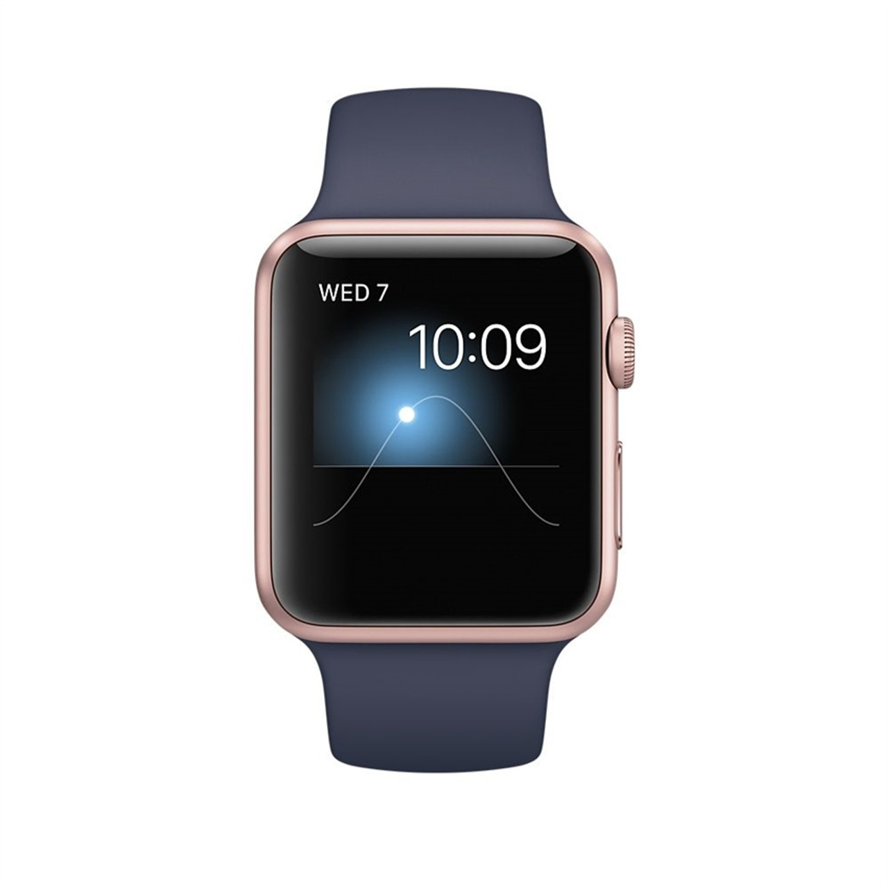 APPLE MNNM2 Watch 42mm Rose Gold Aluminum Case with Midnight Blue Sport Band