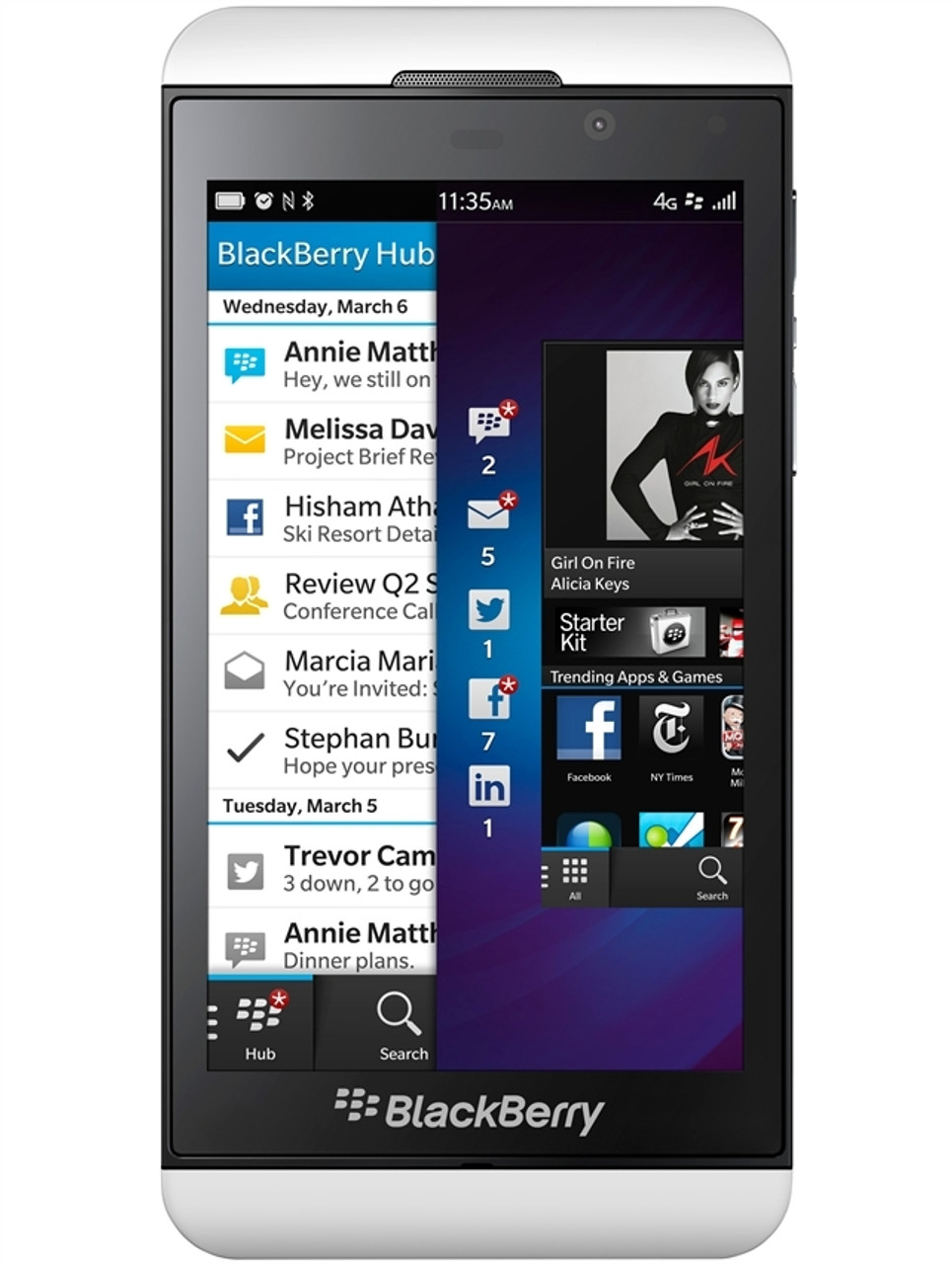 BLACKBERRY Z10 16GB WHITE 4G LTE VERIZON / PAGEPLUS LTE & GSM UNLOCKED