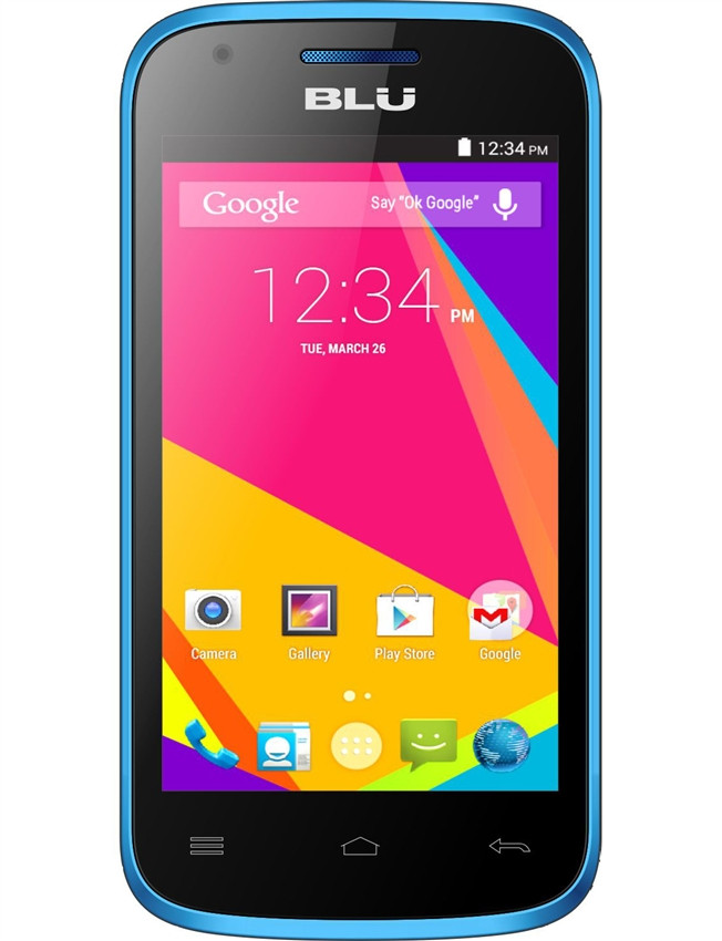 BRAND NEW BLU DASH JR 4.0k D143K BLUE DUAL-SIM CELL PHONE