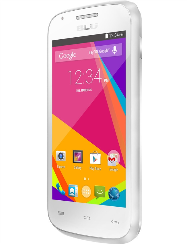 BRAND NEW BLU DASH JR 4.0k D143K WHITE DUAL-SIM CELL PHONE