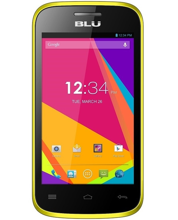 BRAND NEW BLU DASH JR 4.0k D143K YELLOW DUAL-SIM CELL PHONE