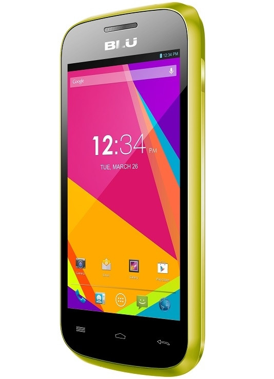 BRAND NEW BLU DASH JR 4.0k D143K YELLOW DUAL-SIM CELL PHONE
