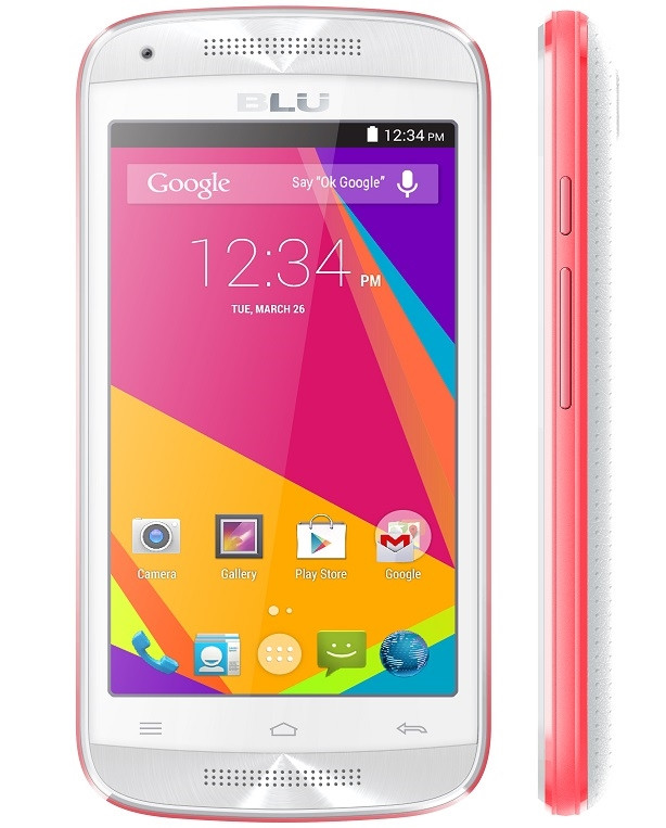 BRAND NEW BLU DASH MUSIC JR D390 WHITE / PINK