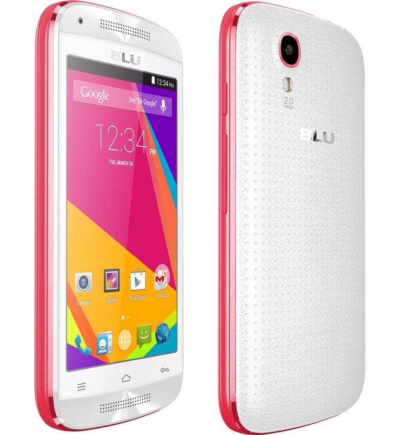 BRAND NEW BLU DASH MUSIC JR D390 WHITE / PINK