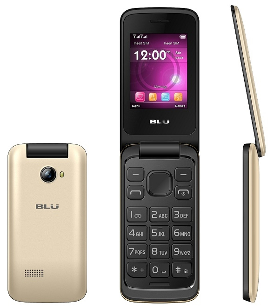 BRAND NEW BLU DIVA FLEX 2.4 T350 GOLD QUAD-BAND