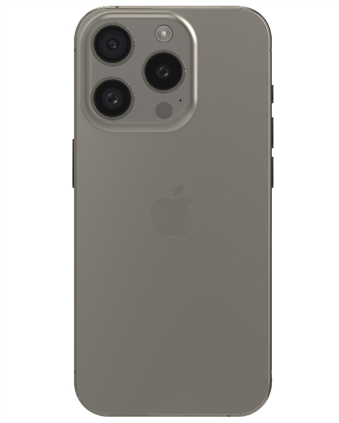 Wholesale Apple iPhone 15 Pro natural titanium 128GB unlocked a stock bulk smartphone back view