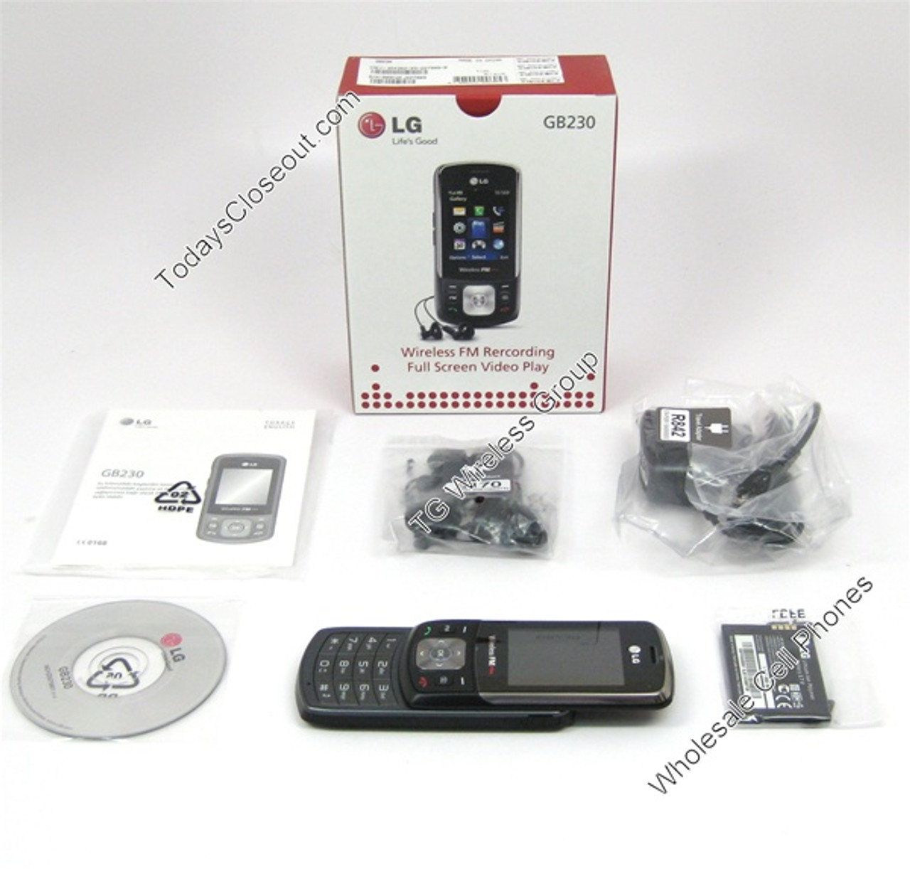 LG GB230 JULIA WIRELESS FM 2-MEGAPIXEL GSM UNLOCKED WHOLESALE CELL PHONES