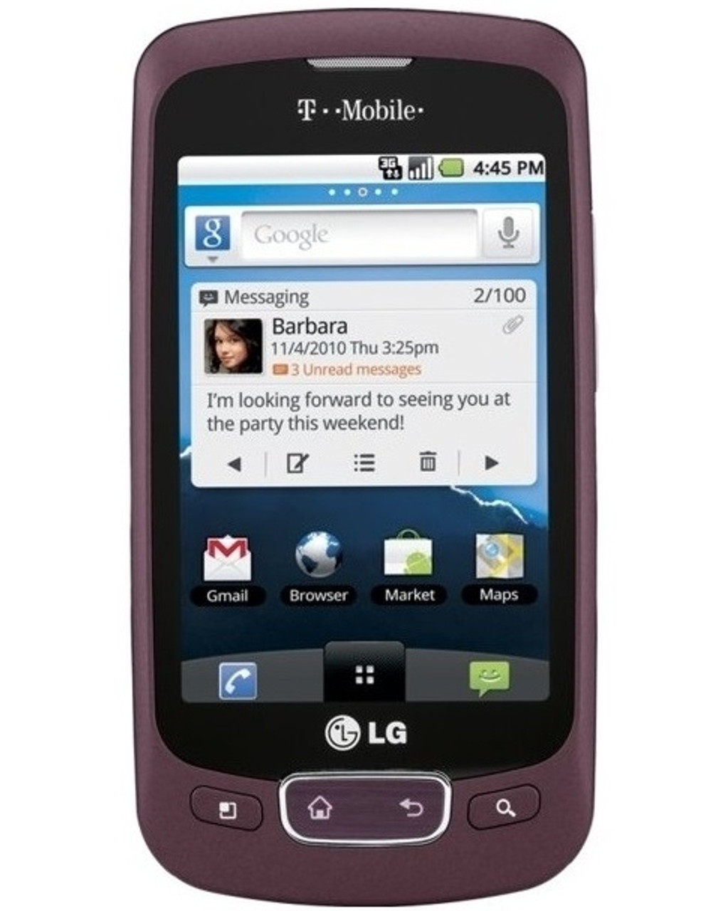 LG OPTIMUS-T P509 4G BURGUNDY RED