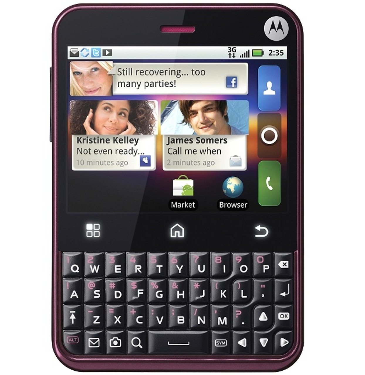 MOTOROLA CHARM MB502 CABERNET 3G WI-FI TOUCHSCREEN QWERY KEYBOARD GOOGLE ANDROID T-MOBILE GSM UNLOCKED WHOLESALE CELL PHONES