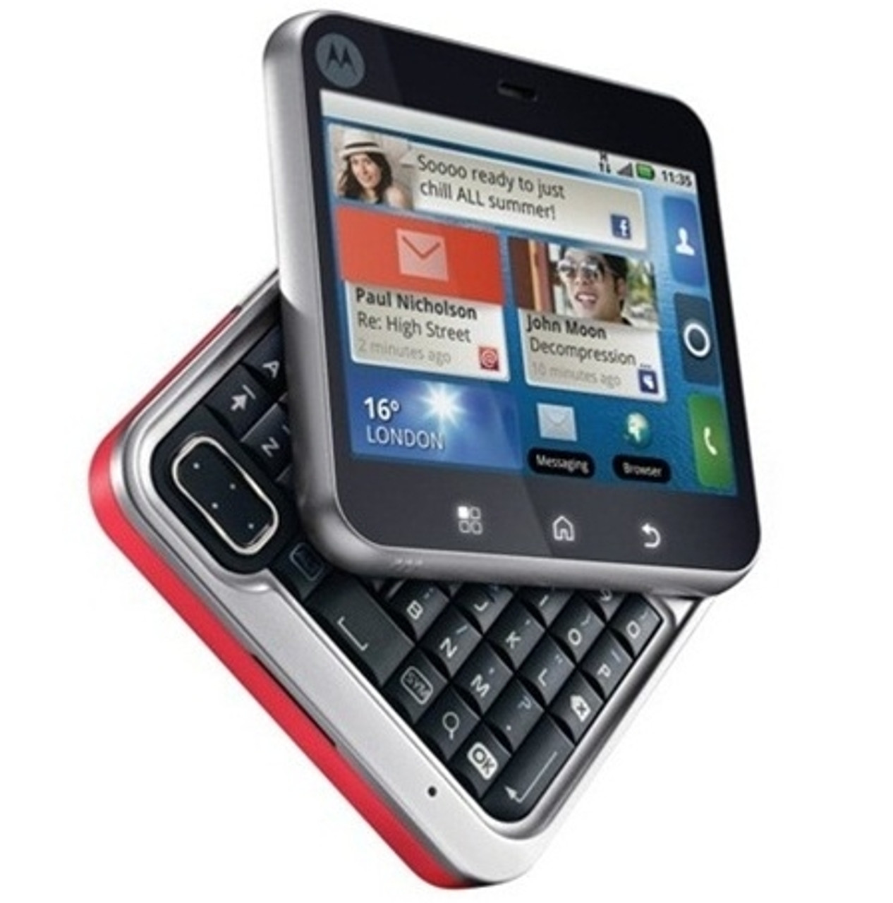MOTOROLA FLIPOUT MB511 RED 3G WI-FI TOUCHSCREEN QWERY KEYBOARD GOOGLE ANDROID GSM UNLOCKED WHOLESALE CELL PHONES