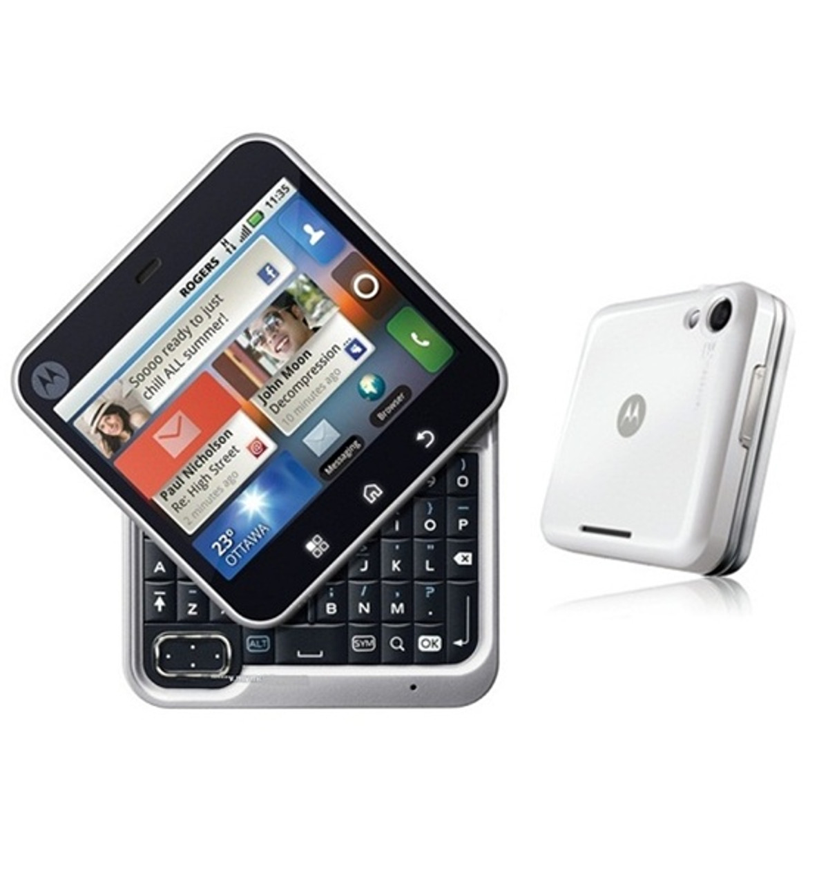 MOTOROLA FLIPOUT MB511 WHITE 3G WI-FI TOUCHSCREEN QWERY KEYBOARD GOOGLE ANDROID GSM UNLOCKED WHOLESALE CELL PHONES