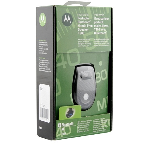 ORIGINAL MOTOROLA T305 BLUETOOTH SLEEK VISOR CAR KIT NOISE CANCELLING WHOLESALE   RETAIL PACKAGE