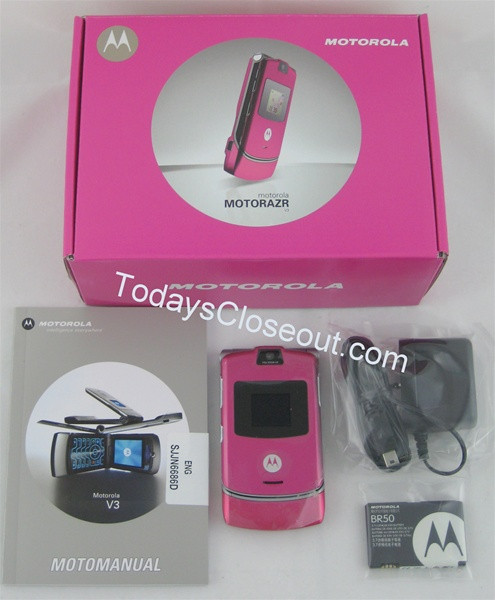 BRAND NEW MOTOROLA RAZR V3 PINK - GSM UNLOCKED WHOLESALE CELL