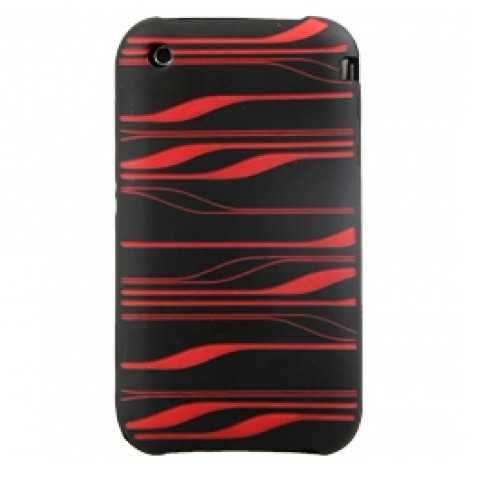 NAZTECH BLACK/RED LASER SILICON COVER FOR IPHONE 3G & 3GS WHOLESALE  RETAIL PACKAGE