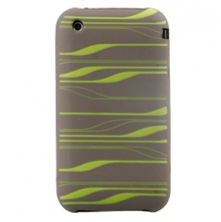 NAZTECH GRAY/LIME LASER SILICON COVER FOR IPHONE 3G & 3GS WHOLESALE  RETAIL PACKAGE