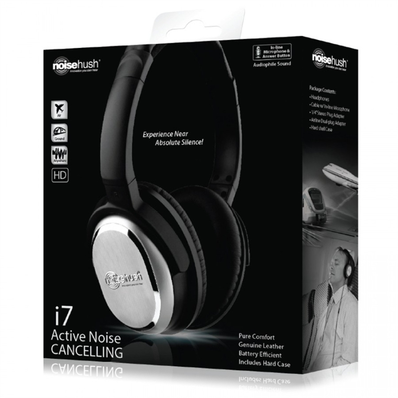 BRAND NEW NOISEHUSH I7 ACTIVE NOISE-CANCELLING HEADPHONES