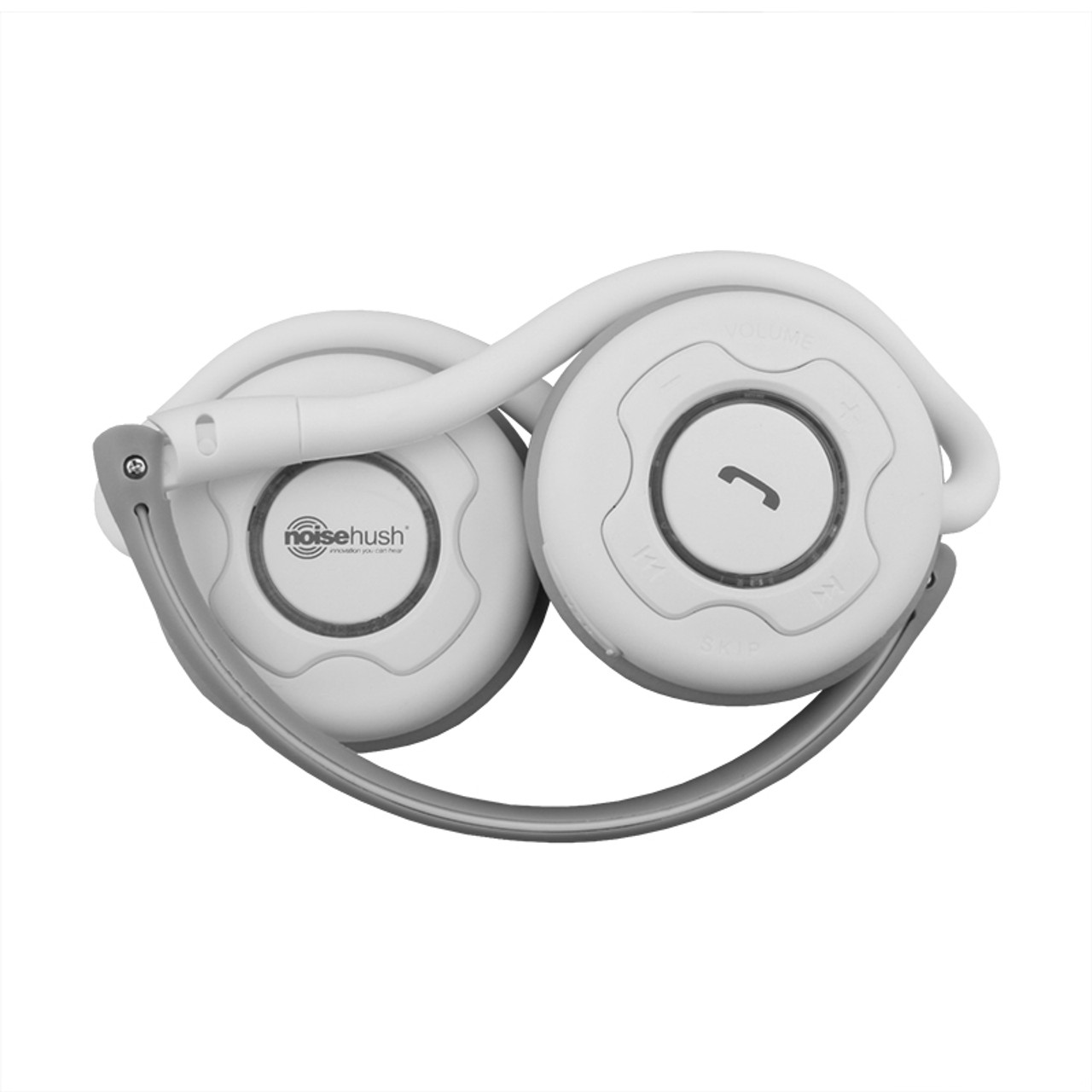 BRAND NEW NOISEHUSH NS400 WHITE / GRAY STEREO BLUETOOTH HEADSET