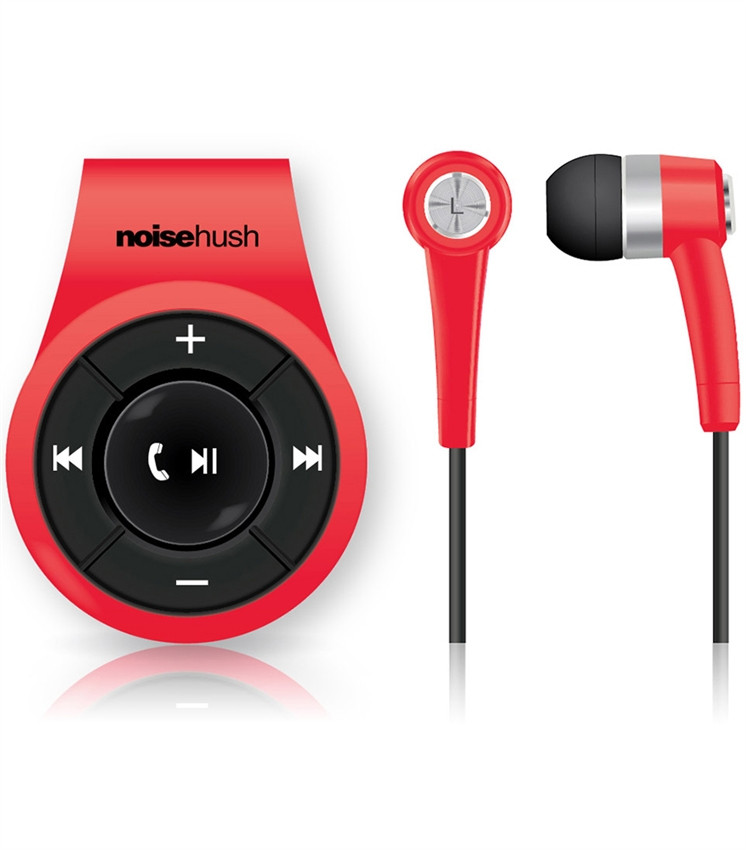 BRAND NEW NOISEHUSH NS560 RED CLIP-ON BLUETOOTH STEREO HEADSET
