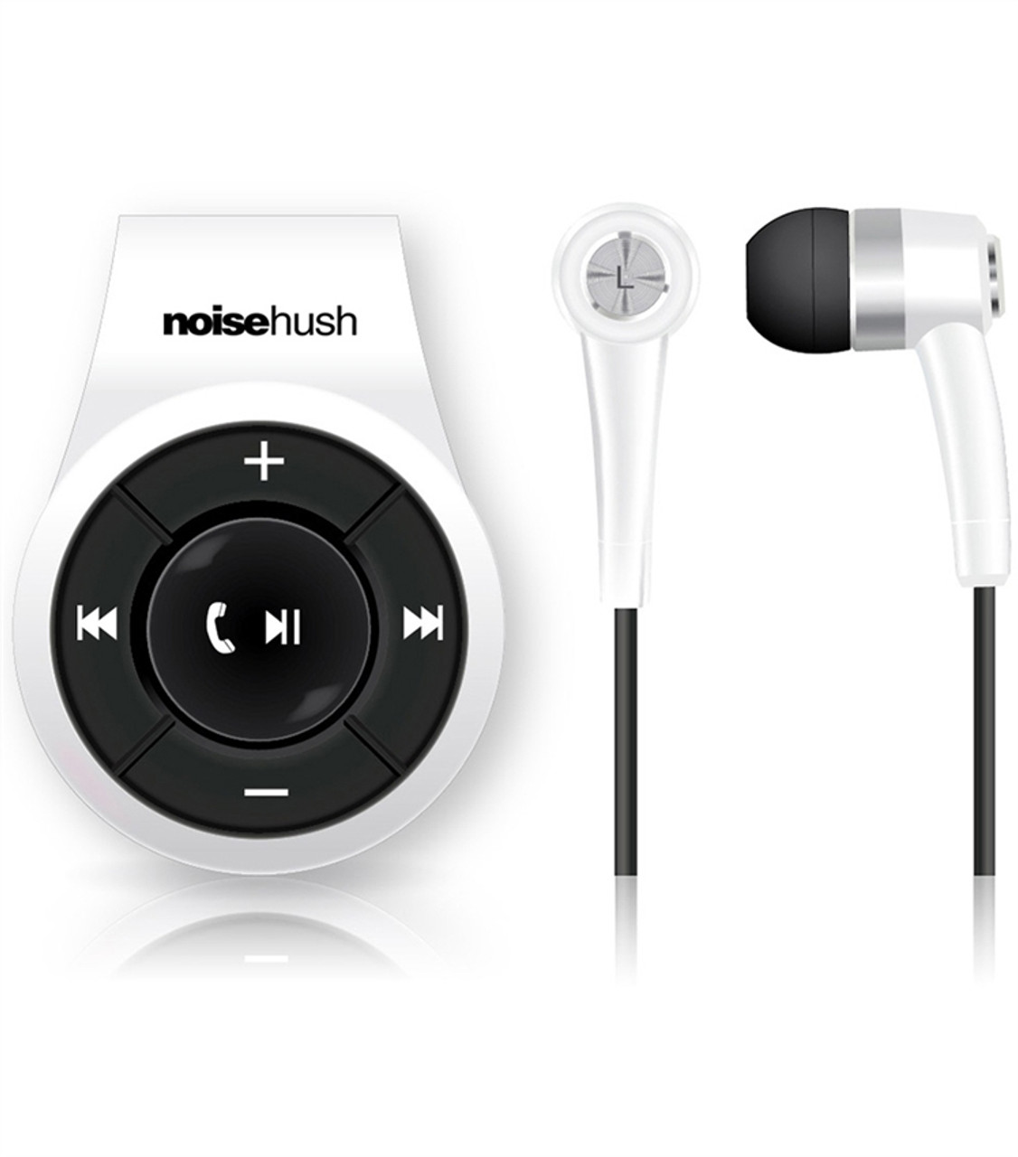 BRAND NEW NOISEHUSH NS560 WHITE CLIP-ON BLUETOOTH STEREO HEADSET