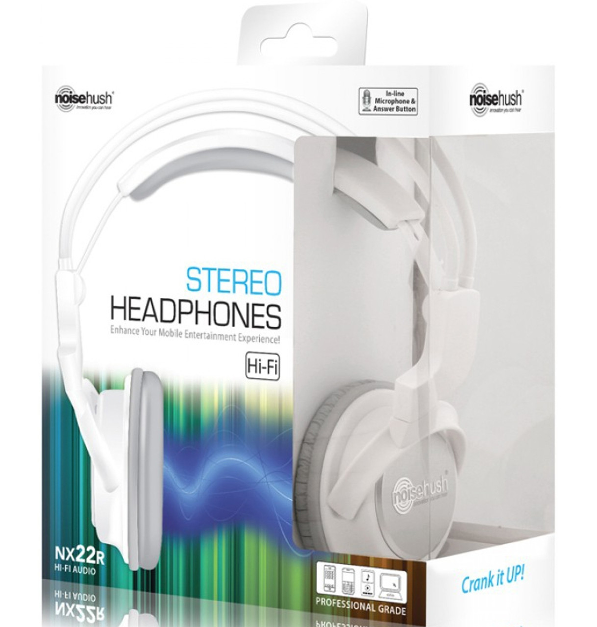 BRAND NEW NOISEHUSH NX22R WHITE HI-FI STEREO HEADPHONES