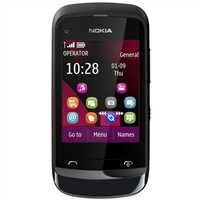 buy NOKIA C2-02 CHROME BLACK TOUCH AND TYPE SLIDE PHONE GSM UNLOCKED WHOLESALE CELL PHONES by - Discontinued