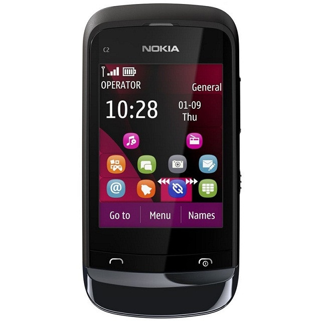 NOKIA C2-02 CHROME BLACK TOUCH AND TYPE SLIDE PHONE GSM UNLOCKED WHOLESALE CELL PHONES