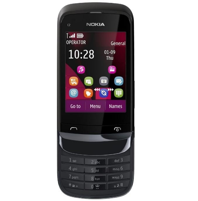 NOKIA C2-02 CHROME BLACK TOUCH AND TYPE SLIDE PHONE GSM UNLOCKED WHOLESALE CELL PHONES
