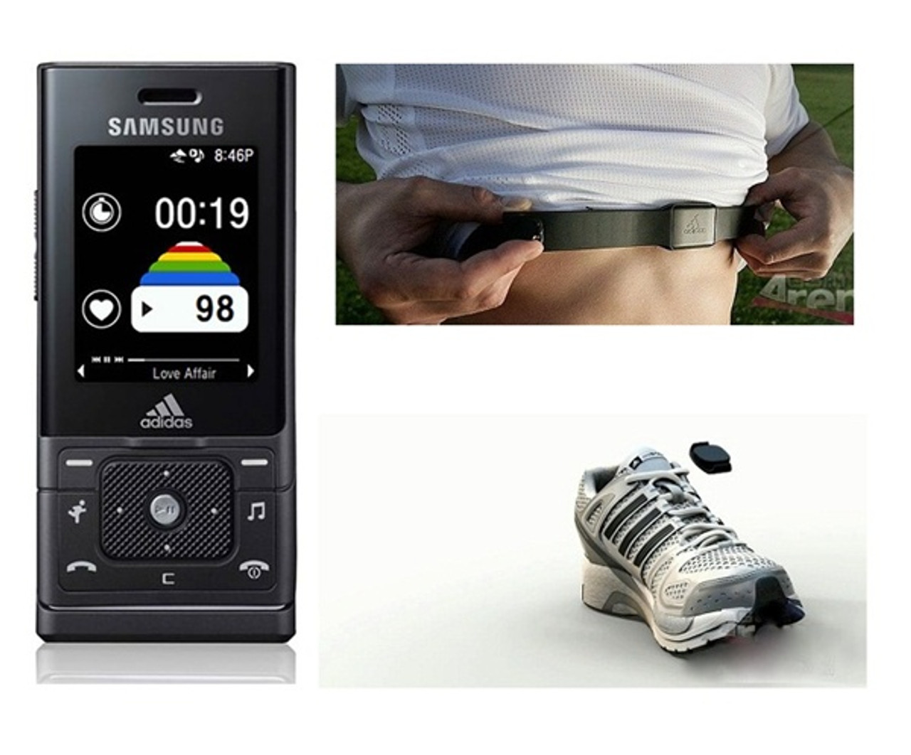 SAMSUNG F110 ADIDAS MiCOACH HEART RATE MONITORING QUAD-BAND GSM UNLOCKED WHOLESALE CELL PHONES