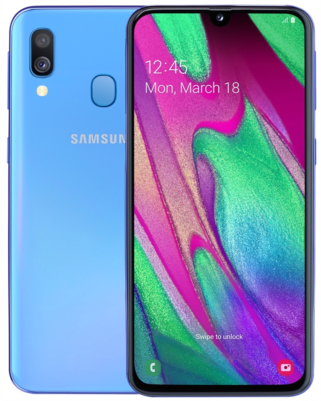 SAMSUNG GALAXY A40 BLUE 64GB 4G LTE GSM UNLOCKED - FACTORY REFURBISHED