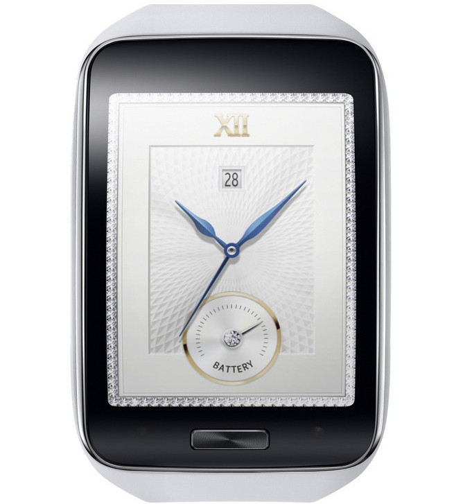 SAMSUNG GALAXY GEAR S R750W SMART WATCH W/ CURVED SUPER AMOLED DISPLAY WHITE QX