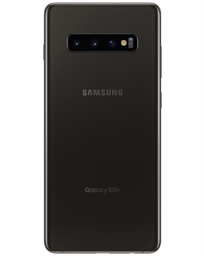 Wholesale Samsung Galaxy S10+ Prism Black 128GB unlocked a/b stock bulk smartphone back view