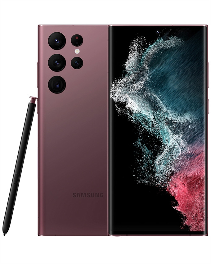 Wholesale Samsung Galaxy S22 Ultra burgundy 128GB unlocked b/c stock bulk smartphone