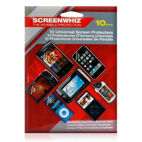SCREENWHIZ HD UNIVERSAL SCREEN PROTECTORS 10 PACK WHOLESALE  RETAIL PACKAGE