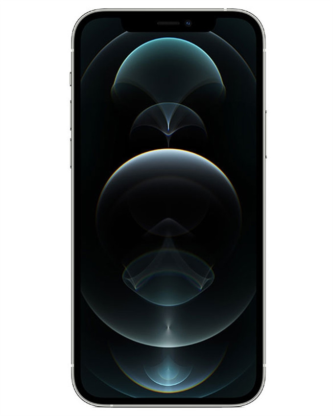 Bulk iPhone 12 Pro Max silver 128GB unlocked smartphone A+ stock front view