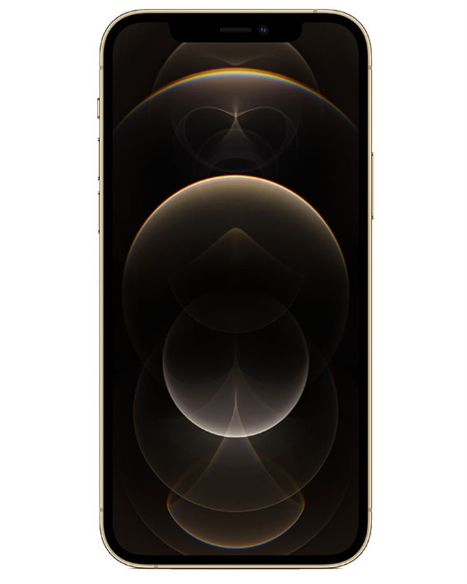 Bulk iPhone 12 Pro Max gold 128GB unlocked smartphone A+ stock front view