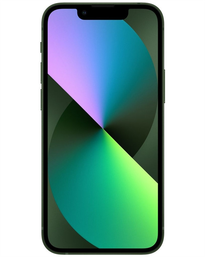 Bulk iPhone 13 green 256GB unlocked smartphone A+ stock front view