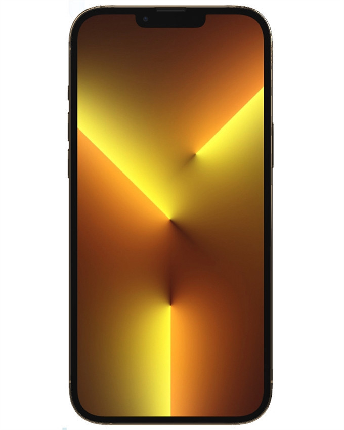 Bulk iPhone 13 Pro Max gold 256GB unlocked smartphone A+ stock front view