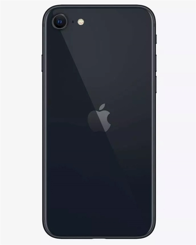Bulk iPhone SE 3 2022 black 128GB unlocked smartphone A+ stock back view
