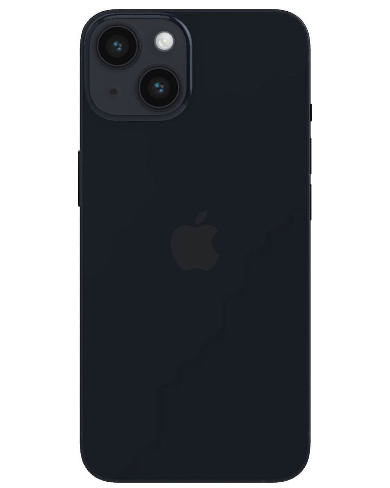 Bulk iPhone 14 black 128GB unlocked smartphone A+ stock back view