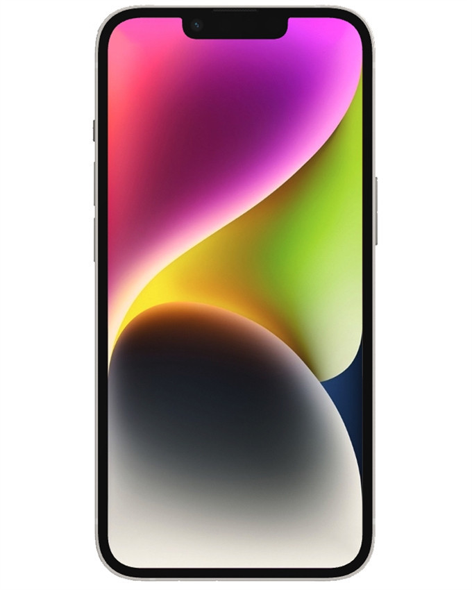 Bulk iPhone 14 Plus starlight 128GB unlocked smartphone A+ stock front view