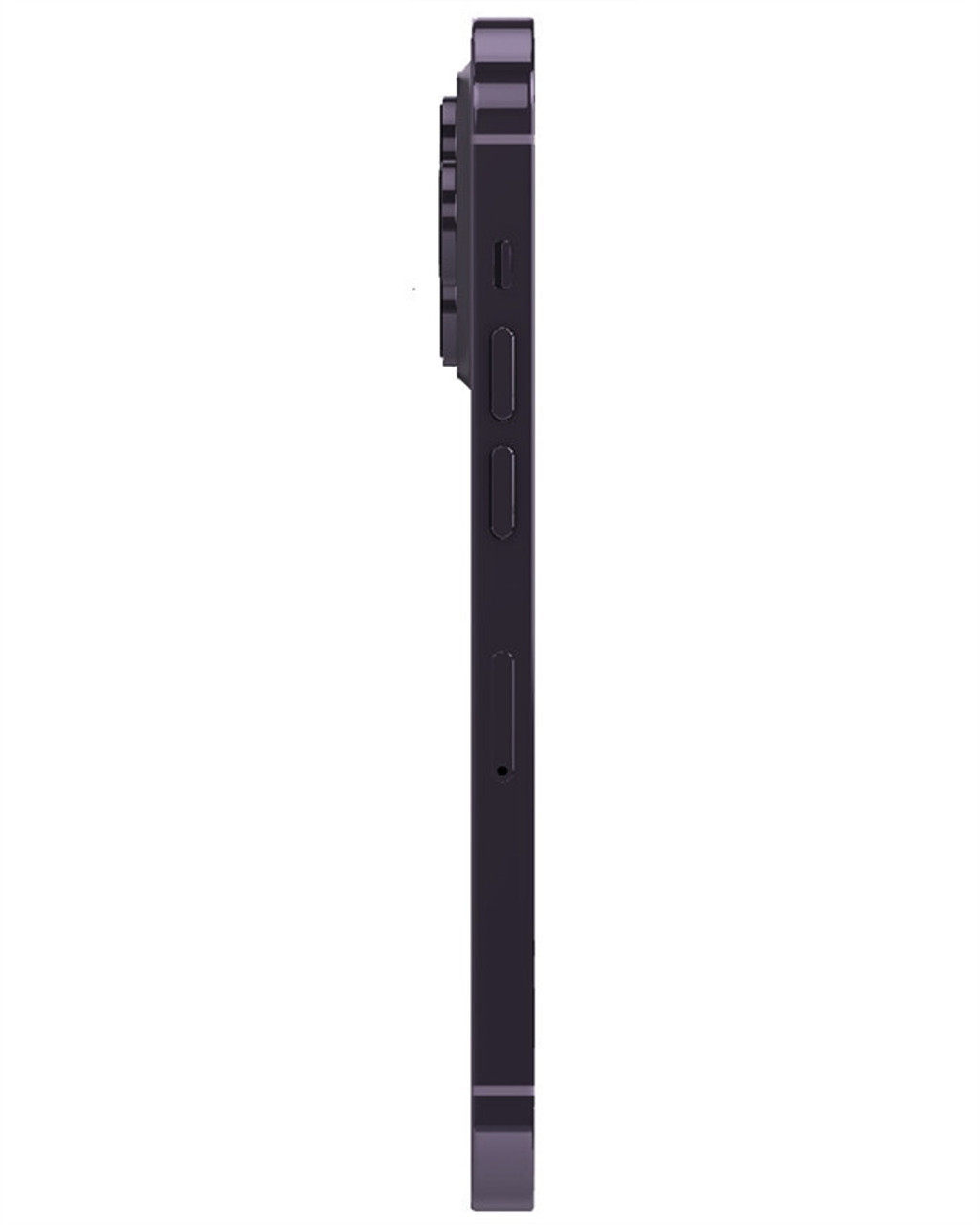 Bulk new iPhone 14 Pro Max deep purple A2651 256GB unlocked smartphone side view
