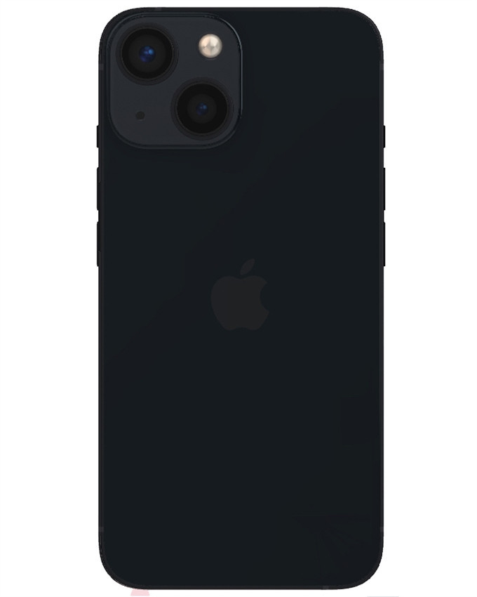 Wholesale iPhone 13 Mini A2481 black 128GB 5G unlocked A stock bulk smartphone back view