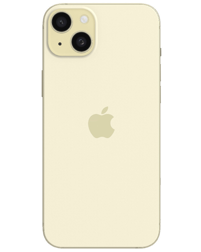 Wholesale Apple iPhone 15 Plus yellow 128GB unlocked A/B grade bulk smartphone back view