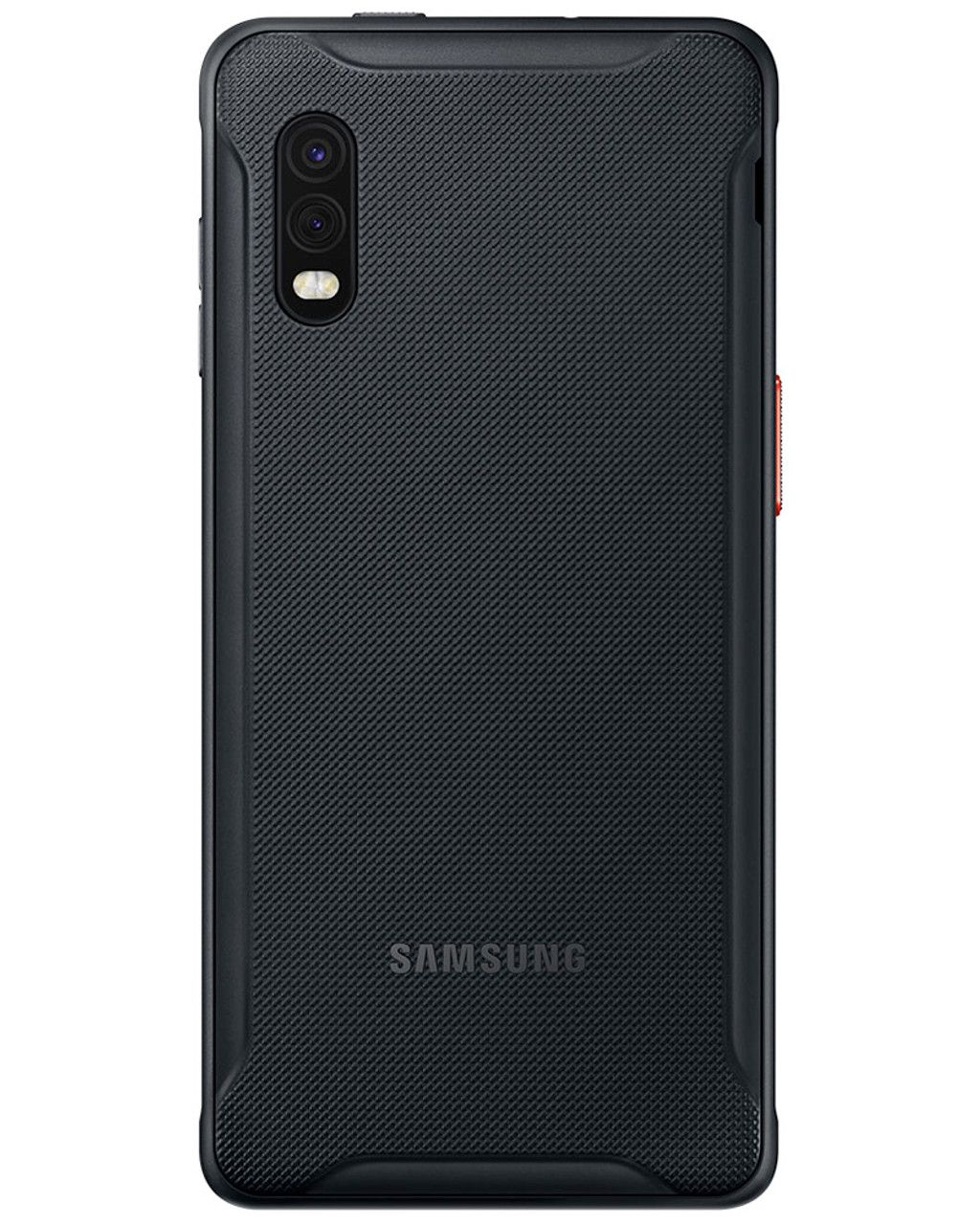 Back view of wholesale Samsung Galaxy XCover Pro black 64GB unlocked smartphone A+ stock bulk